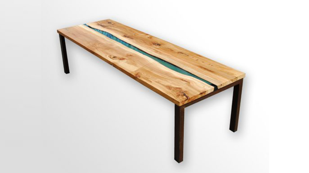 Riviertafel | iepenhout met epoxy